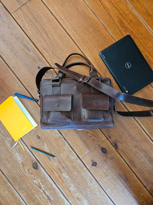 Leather laptop bag