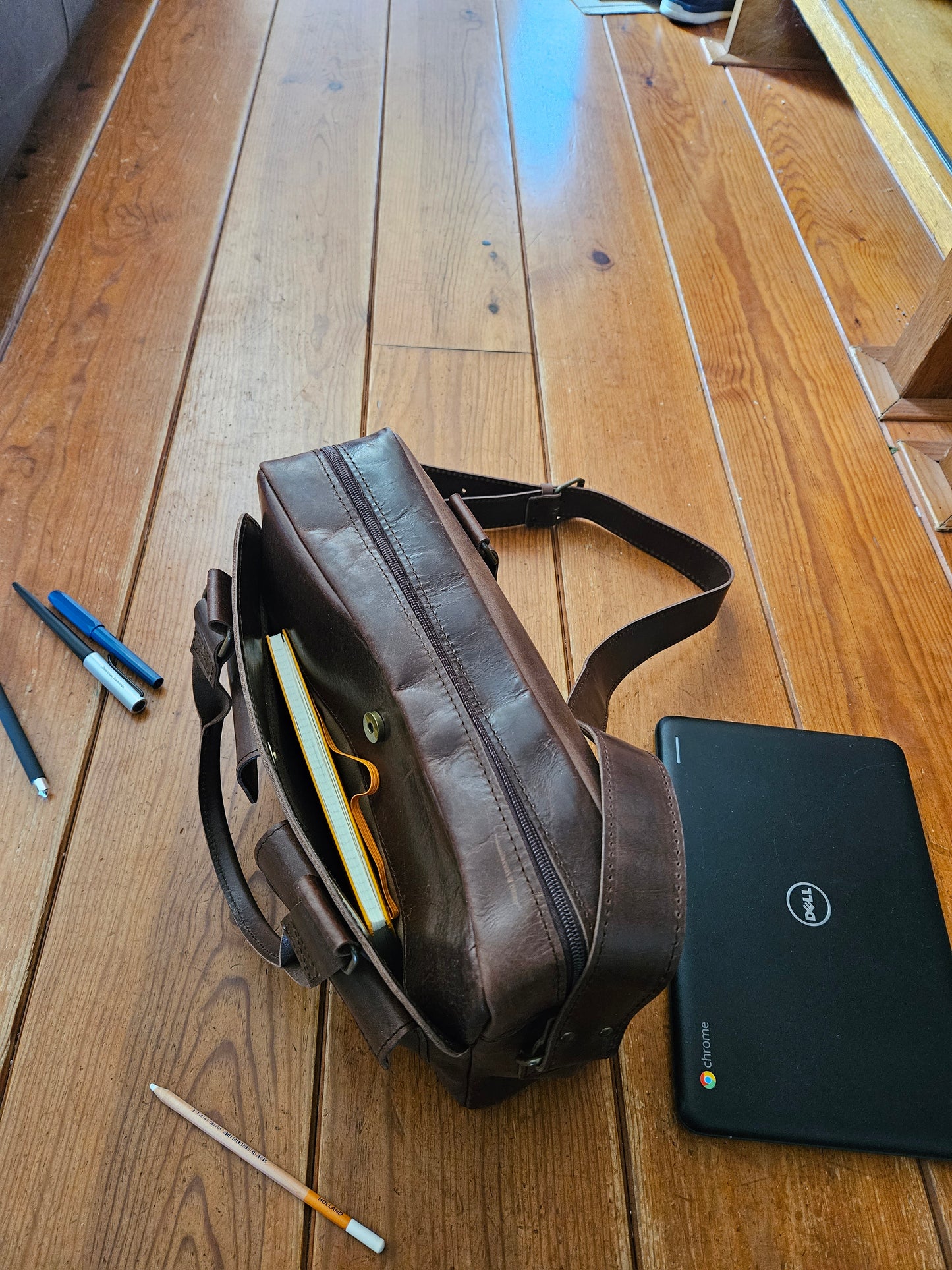 Leather laptop bag