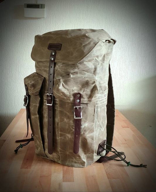 Waxed canvas backpack, The Bushcrafter 30L pack, hiking bag