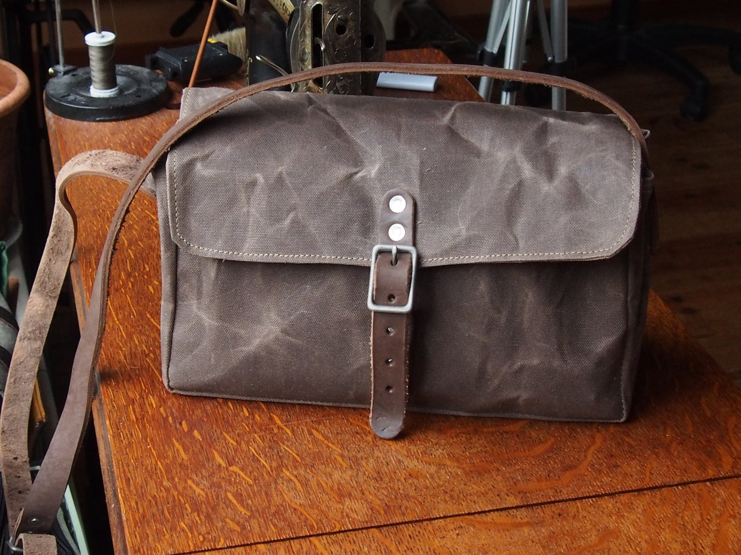 Crossbody Bag made with waxed canvas